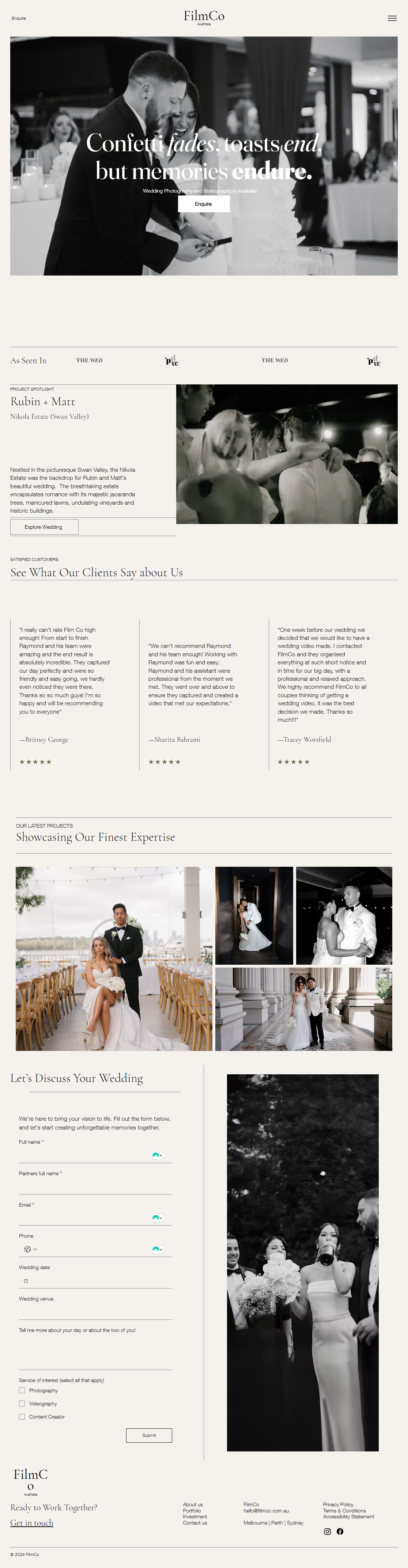 FilmCo website screenshot